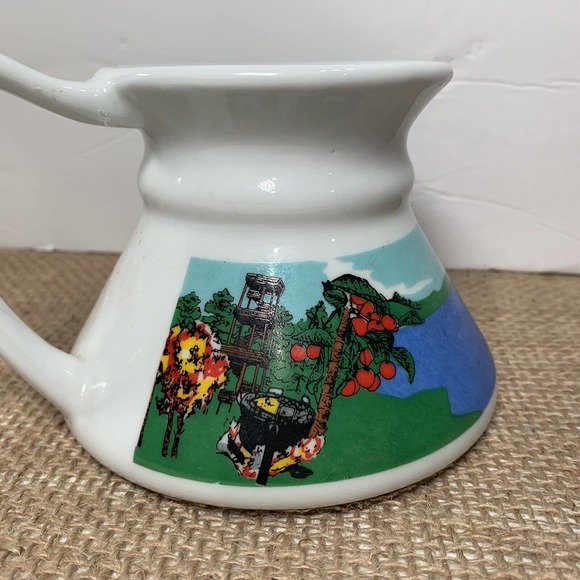 Door County Wisconsin Painted Mug No Spill Souvenir Cup Cork Bottom Cherries - Picture 4 of 6